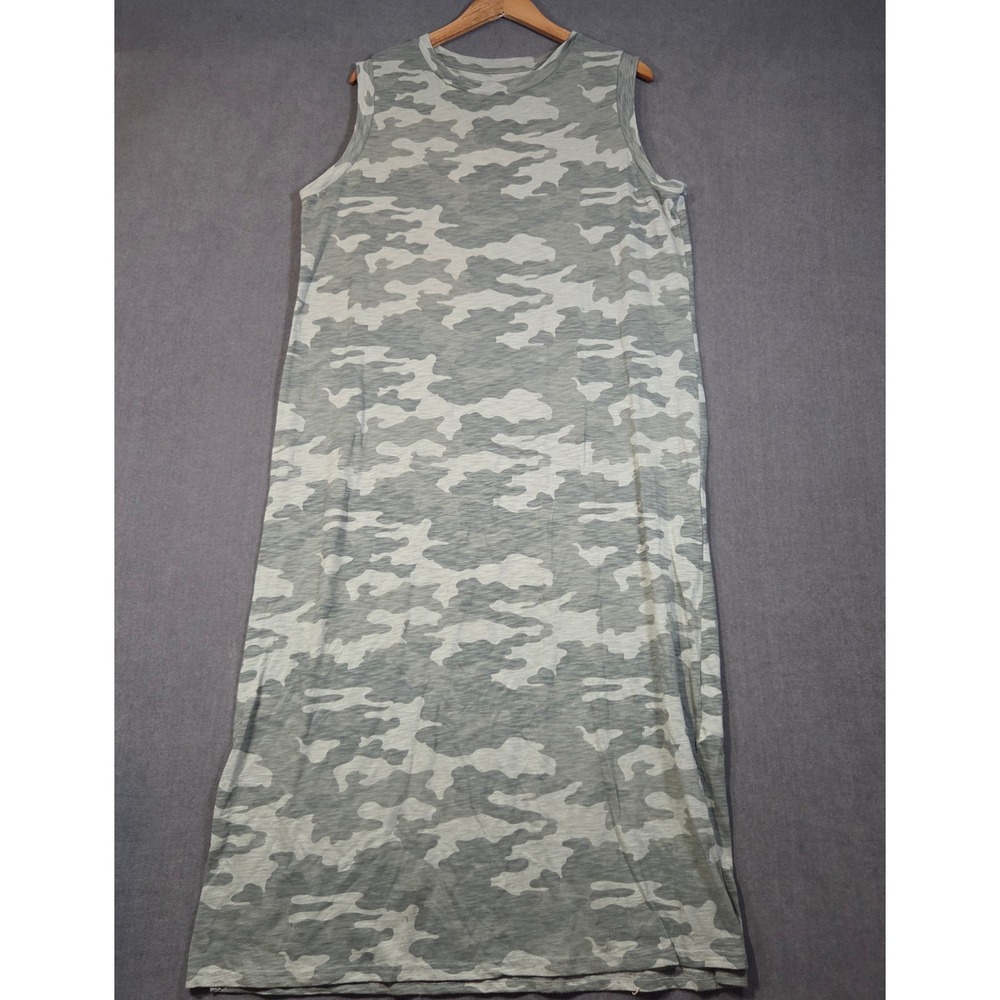 Universal Thread Maxi Dress Womens XXL Green Camo Sleeveless Cotton Slub Tank